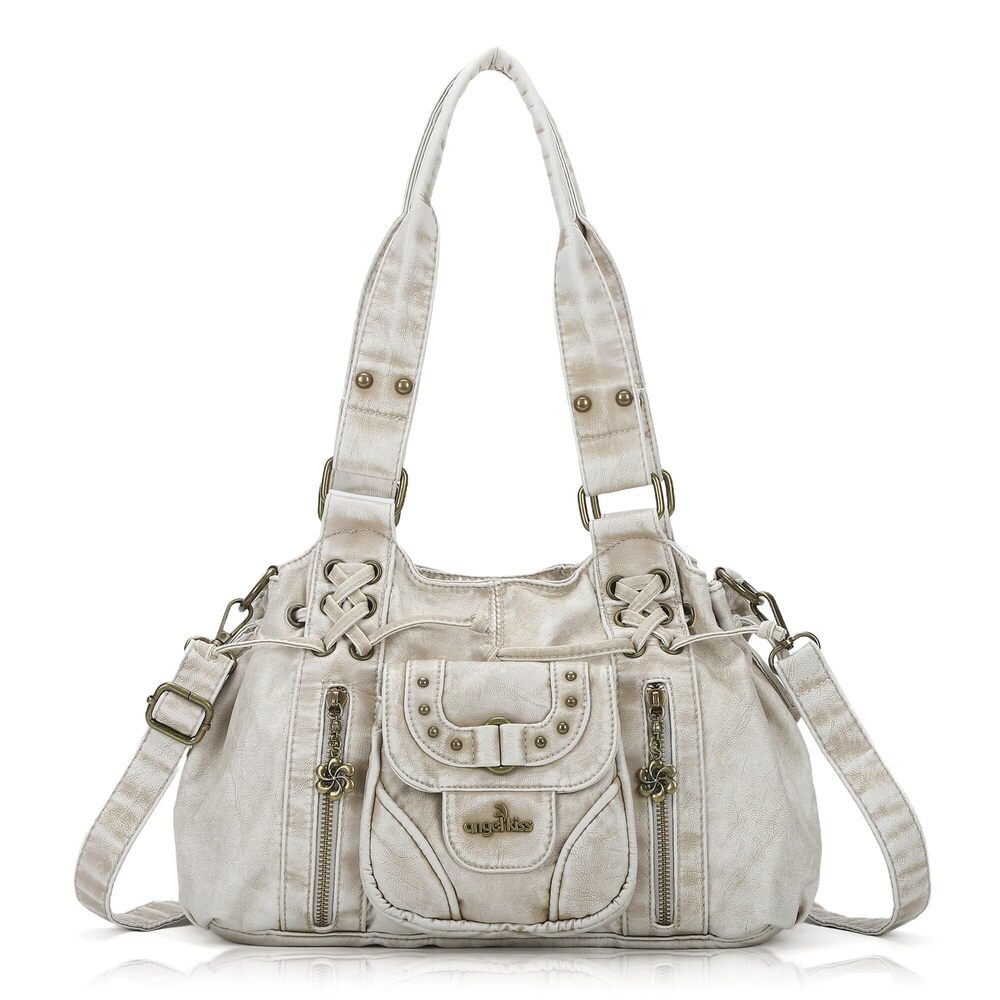 9407 Small hobo Bags Retro Washed Leather Shoulder Handbag Roomy Top